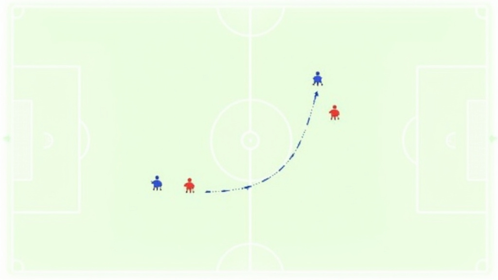 Diagram showing a false nine being neutralized by a disciplined back three formation.