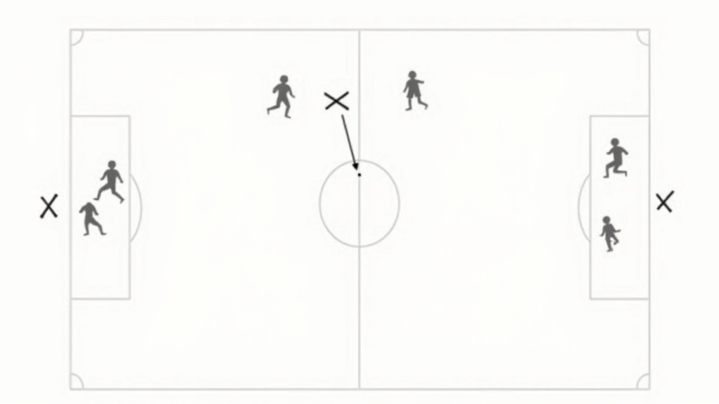 Diagram showing zonal marking defenders covering space, forcing attack wide