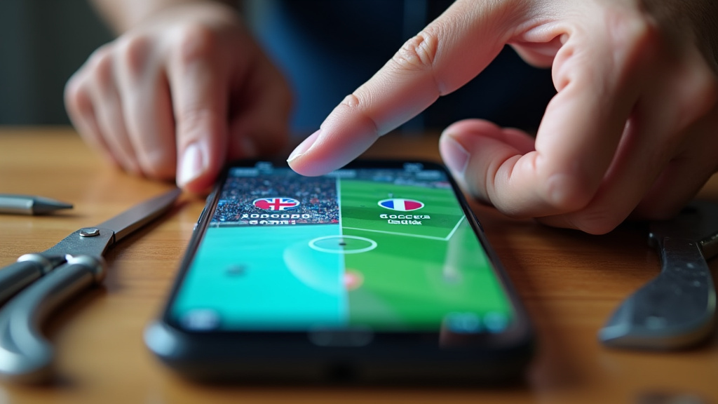 smartphone screen comparing football and soccer terminology on social media posts