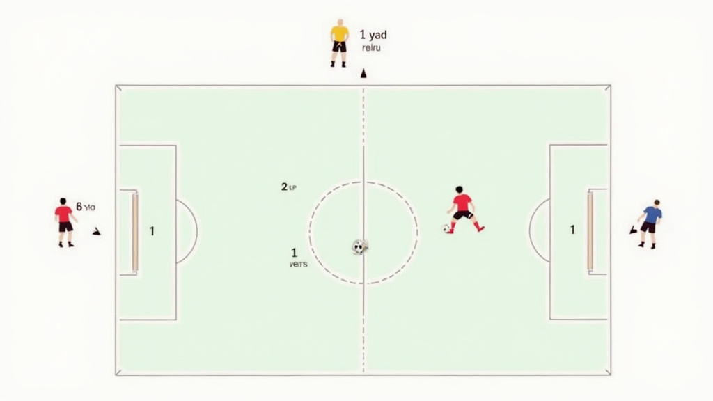Diagram showing soccer penalty area and goal area lines for goalkeepers and defenders.